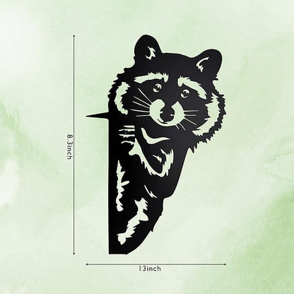 Cute Raccoon Tree Peek-A-Boo Garden Statue - Raccoon Hanging Garden Stake Outdoor Tree Decor for Patio - Funny Raccoon Gifts for Nature Lovers,Rustic Garden Gifts for Christmas, Birthday, Mother’s Day