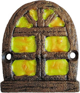 Lulu Decor 100% Cast Iron Miniature Fairy Door + 2 Windows with Glow in Dark Paint, Garden Ornament for Bottom of Trees (5-Inch)
