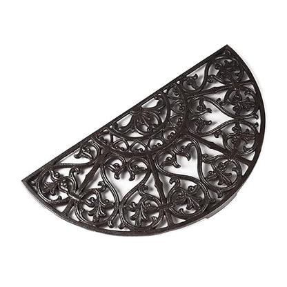 BRASSTAR Cast Iron Semicircle Stepping Stone with Delicate Symmetrical Pattern Garden Lawn Flower Bed Outdoor Farmland Decor TQGJPT424