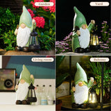 Gnome Statue with Solar Lantern - 4.92L x 9.92H Garden Figurines for Home and Garden Decor, Gnome Decorations Gift Ideas, Gifts for Women Mom