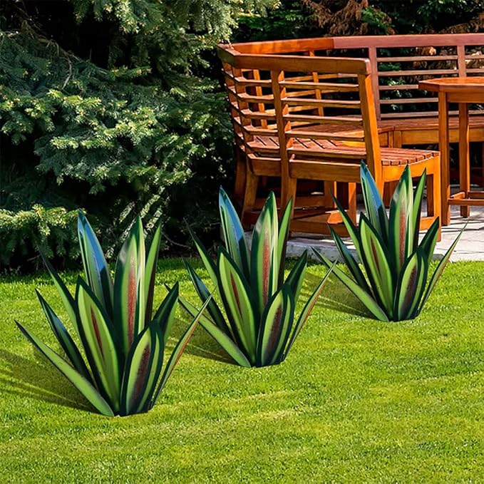 Tequila Rustic Sculpture,Rustic Hand Painted Metal Agave Plant,DIY Metal Plant Garden Yard Sculpture, Green Tequila Rustic Sculpture Metal Agave Plant Iron Art Agave Sculpture Statue