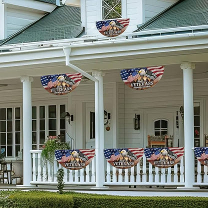 FLAGWIX Thank You Veterans Flag - Non-Pleated American Eagle Fan Flag Bunting 1x3 ft - Veteran Gifts for Men Women, Patriotic 4th of July Memorial Day Decorations Outdoor for Home Garden Decor