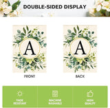 AVOIN colorlife Monogram Letter A Floral House Flag 28x40 Inch Double Sided Outside, Family Last Name Initial Yard Outdoor Decoration