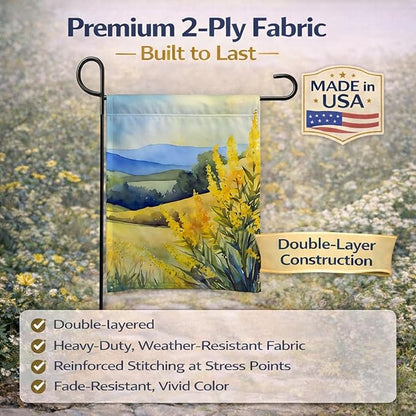 Caroline's Treasures Kentucky Goldenrod in Watercolor Garden Flag Mailbox Flag Decorative Yard Flag Banner Outside Patio Artwork Yard Flower Beds, Garden Size, Multicolor