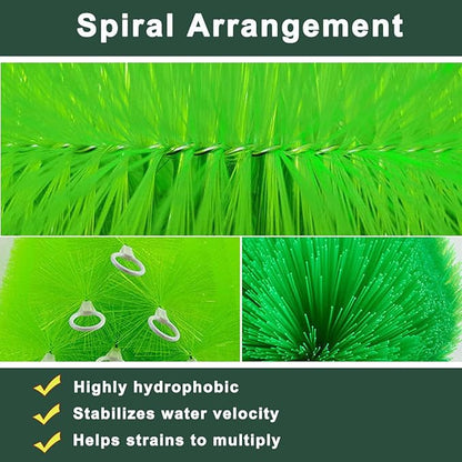5-Pack Green Filter Brushes for Pond & Aquarium, 16 Inch x 4.7 Inch - Durable Physical Mechanical Media for Water Filtration