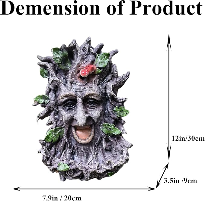 GARDEN WHISPER Tree Faces Bird Feeder Garden Decor Outdoor – Wild Tree Hugger Statues Yard Art Garden Decoration – Unique Old Man Bird Feeders for Outdoor & Fences，Whimsical Fairy Hugger Sculpture