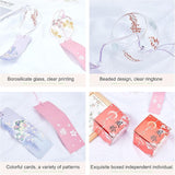 BENECREAT 2PCS Japanese Wind Chimes Pink & Purple Glass Wind Bells Handmade Pendants for Birthday Gift, Home Christmas Party Decorations