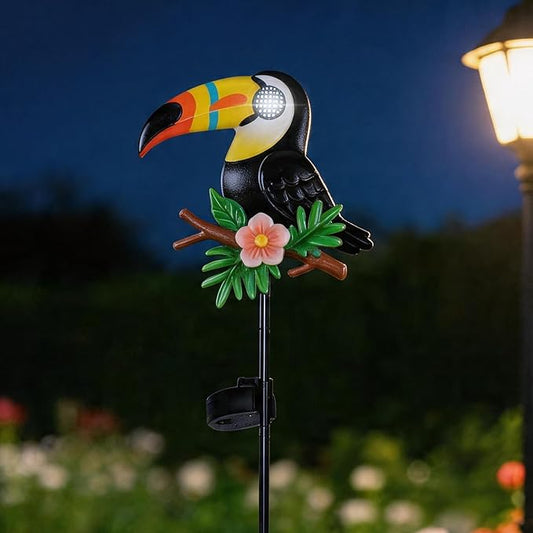 Romart Solar Stake Lights Outdoor Waterproof, Toucan Solar Garden Path Light with Rotating Light-Up Eyes, Decorative Yard Lawn Landscape Decor