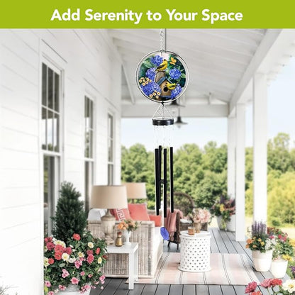 Briarwood Lane Goldfinches and Geraniums Illuminated Wind Chime