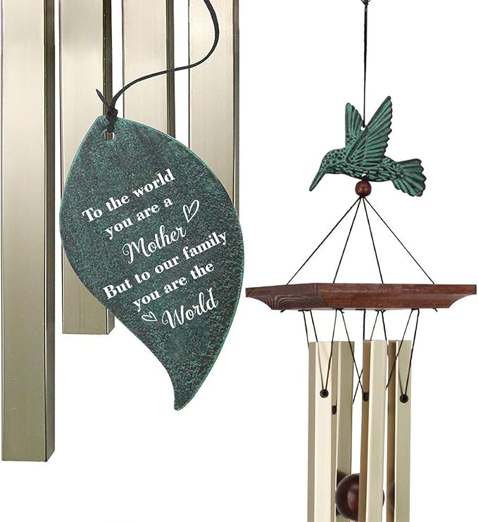 ASTARIN Personalized Wind Chimes for Mother's Day,Customized Wind Chime Outdoor Deep Tone,Hummingbird Wind Chimes,Custom Gift for Mom,Grandma, from Daughter,Son