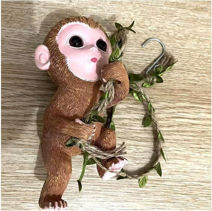 Climbing Monkey Tree Hugger Garden Monkey Statue Resin Animal Sculpture Yard Decor for Outside, Funny Tree Climber Figurine Outdoor Patio Lawn Decor