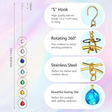 Thyle Healing Crystal Wind Chimes for Outside Window 7 Chakra Hanging Crystal Sun Catchers for Easter Indoor Outdoor Home Wall Decor Birthday Gifts(Classic Style)