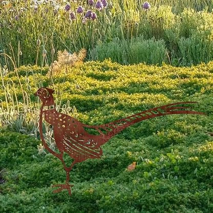Pheasant Metal Garden Stake - 11.81" Realistic Bird Yard Art, Handcrafted Outdoor Metal Sculpture for Gardens, Patios & Walkways, Durable Floor Decor for Bird Lovers & Nature Enthusiasts
