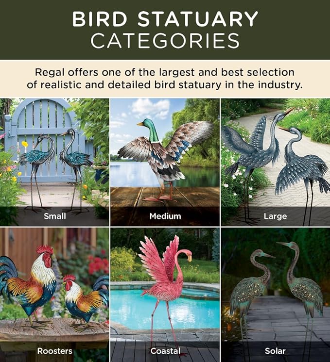 Regal Art & Gift Bird Bouncie - Bird Garden Decor Outdoor Metal Bird Hanging Ornament for Yard Patio Lawn - Cardinal