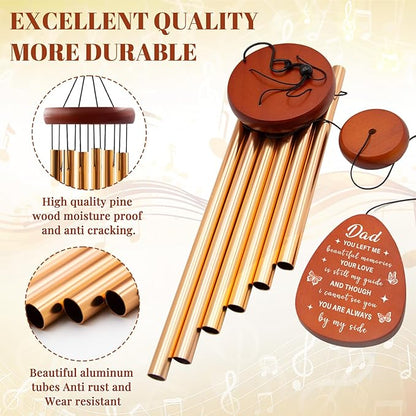 Wazzio Memorial Sympathy Gifts for Loss of Dad, Memorial Wind Chimes for Loss of Father, in Memory of Father Sympathy Gifts for Christmas Fathers Day for Garden Home Outdoors