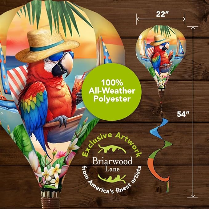 Briarwood Lane Happy Hour Parrot Hot Air Balloon Spinner