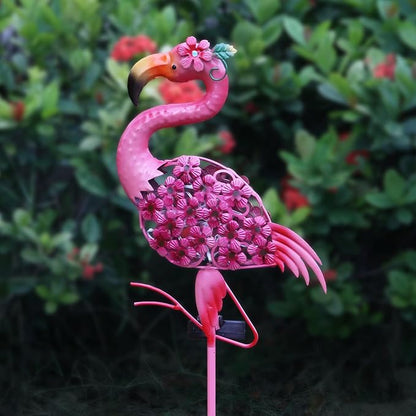 Flamingo Solar Garden Decor,Yard Art Decorations Outdoor Gifts for Women Mom Grandma,30 LED Waterproof Garden Decor for Outside Patio Lawn Balcony Backyard Decorations