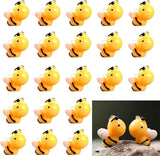 50PCS Micro Landscape Bee Mini Resin Bee Figurines Miniature Bees for DIY Fairy Garden Miniature Moss Landscape