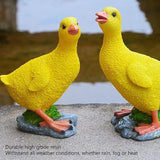 Cute Statues Resin Duck Figurine Furry Ducks True Colors Garden Statue Anti Fading Backyard Decor(Yellow)