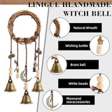 2 Pieces Witch Bells for Door Knob for Protection Hanging Bell Wind Chimes Handmade Decorative Bell for Boho Home Room Witchy Decor(Black Vintage)
