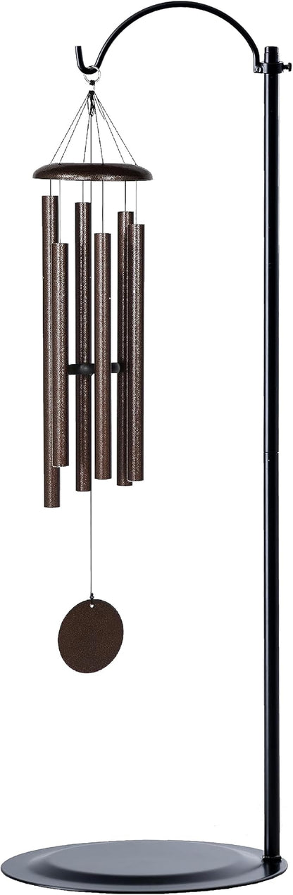 HOHIYA 36″ Adjustable Wind Chime Stand Heavy Duty Outdoor Metal Hanging Pole for Wind Chimes Lanterns Hummingbird Feeders and Solar Lights Indoor Outdoor Garden Decor Black, 4.4 lb Load Made in Taiwan