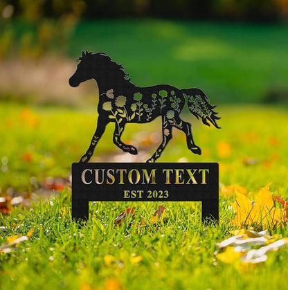 Custom Horse Memorial Stake Sign,Grave Markers Sign,Metal Sign With Stake,Horse Lover Gift,Sympathy Sign, Remembrance Stake,Ranch Decor,Gift for Horse Lover,Horse Memorial.