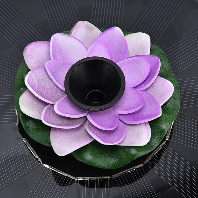 Solar Powered Fountain Water Pump, Floating Mini Solar Fountain with 4 Spray Styles, 16cm Diameter - Environmentally Friendly, Easy Setup, Ideal for Birdbaths Garden Ponds (Lotus 3)