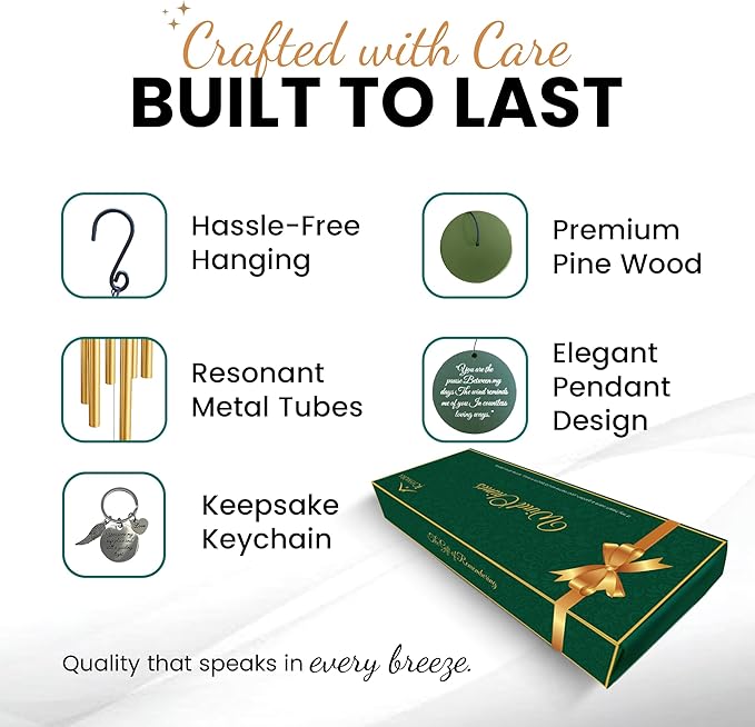 Memorial Gifts, Wind Chimes for Loss of Loved One - 36" Tree of Life, Deep Toned Windchimes Outdoors, Porch Decor, Double-Sided Engraved, loss of father gift, Wind Chimes for Outside Clearance