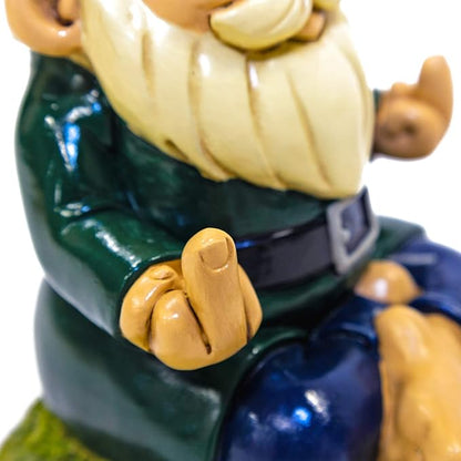 9” Meditation Namaste Garden Gnome Statue – Funny Middle Finger Lawn Ornament – Durable All-Weather Resin Yard Decor – Unique Housewarming Gift & Outdoor Decoration