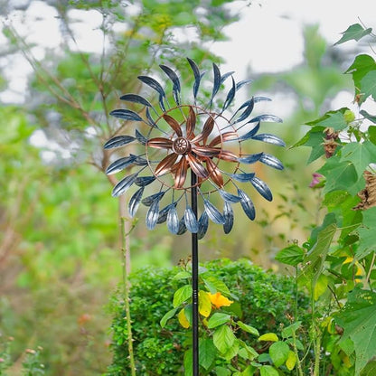 Wind Spinners Outdoor, Metal Windmill for Yard Decor 70 inch, 3D Garden Wind Spinners with Heavy Duty Steel Stake, Gifts for Family Friends