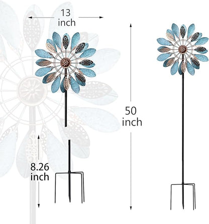 MUMTOP Decorative Metal Wind Spinner for Garden, Outdoor Patio, Lawn, Yard, Weather Resistant Kinetic Art
