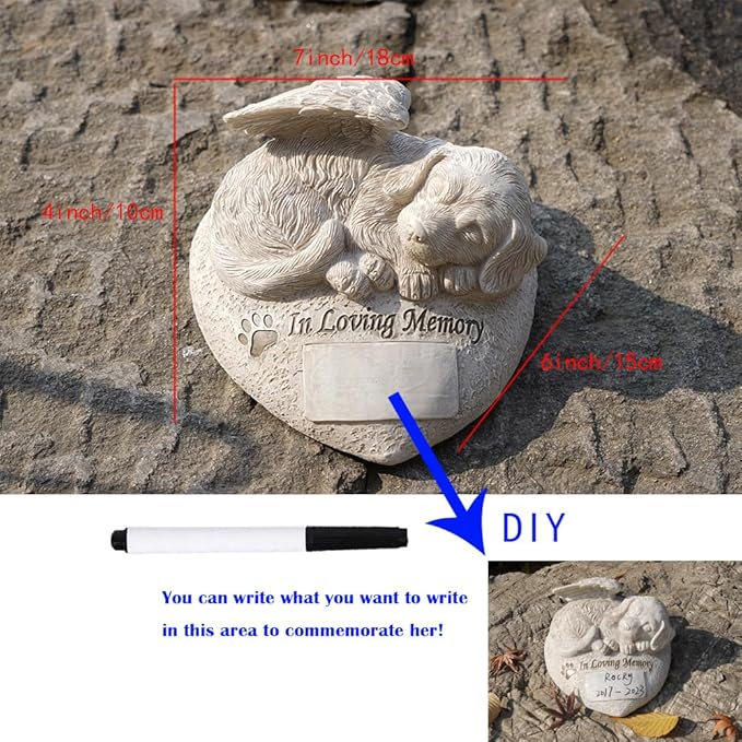 DIY Pet Memorial Stone - Personalized Outdoor Garden Memorial Gift for Loss of Dog, Customizable Keepsake for Pet Lovers(Dog)
