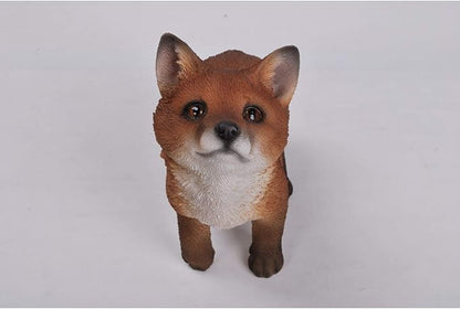 HI-LINE Fox Pup Looking Up Outdoor Garden Statue - 9.5"