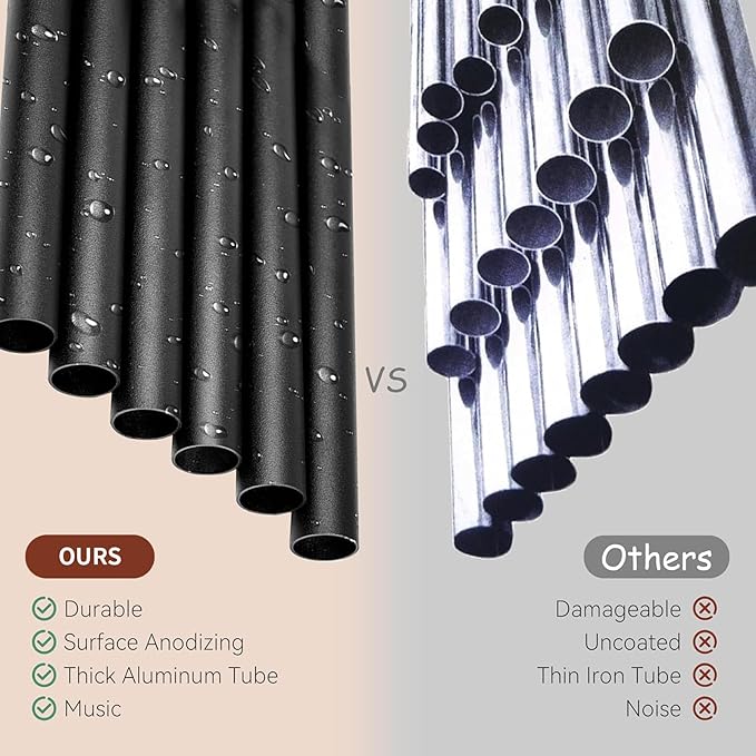 XinPaiHui 37 Inch Matte Black Wind Chime, 6 Heavy Aluminum Tubes Deep Tone Memorial Chime for Outdoor Garden Patio Decor, Sympathy Gift for Mom and Neighbor