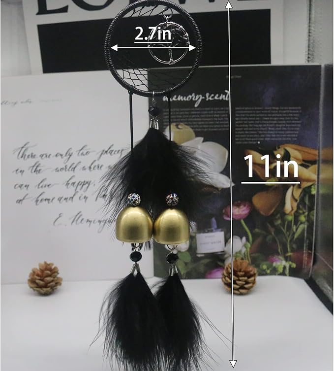 Dreamcatcher Wind Chimes, Handmade Feather Indian Round Net Chimes, Creative Balcony, Study, Bedroom Hanging Decoration