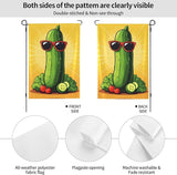 Cool Cucumber Sunglasses Garden Flag Double Sided Flags For Room Outside Yard Flag Outdoor Banner Wall Art Hanging 28"X40"