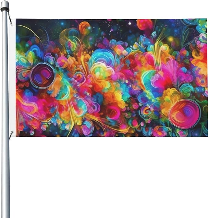 Bright Beautiful Colorful Art Flag 3x5 Ft Double Sided Garden Flag Outside Yard House Flags Funny Party Banner Wall Hanging Poster Indoor Outdoor Flags for Lawn, Porch Home Decorations