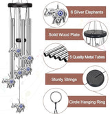 Angel Wind Chimes for Outside, Elephant Gifts for Women, Outdoor/Indoor Decorations for Patio, Porch, Garden Decor, and Backyard (Evil Eye Elephant)