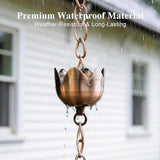 Topadorn Rain Chains Gutter 72" Metal Decorative Lotus Cup Rain Chain Bell for Home & Garden Decoration