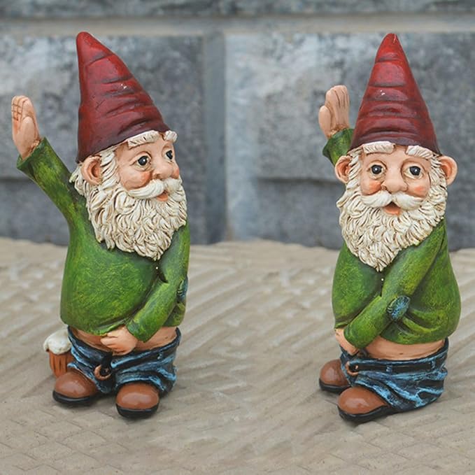 Gnome Garden Decor: Enchanted Garden Characters, Tree Trunk Gnome Statue - Ideal for Outdoor Balconies, Gardens, Courtyards, Lawns, Moss, and Bonsai Doll Sculpture Decor