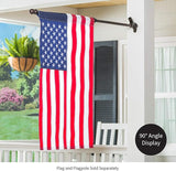 Evergreen Flag Bracket Two-Position 45 and 90 Degree | Cast Iron | Bronze| Hardware Incl | Outdoor Home | Residential or Commercial | Pole - Not Included