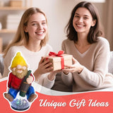 Drinking Gnome Solar Garden Statue - Funny Gnome Figurine with Colorful Crackle Ball LED Light - Perfect Novelty Patio Yard Decor and Gag Gifts - Funny Birthday Gifts for Grandma Mom Women