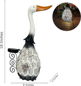 HONGLAND Metal Goose Yard Decor,18" Solar Gooses Yard Decorations Outdoor, Garden Statues Decor Outside,Farm Lawn Decorative Figurine for Home Patio Backyard