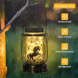 kyoryuger Horse Gifts for Women/Men Horse Lovers Solar Lantern Mom Birthday, Mothers Day, Christmas Valentine's Gifts, Solar Garden Decoration Outside for Yard, Patio,Backyard,Porch