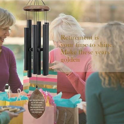 ASTARIN Personalized Happy Retirement Gift, Custom Name Retirement Wind Chimes for Women Men, 35" Large Deep Tone Wind Chime Retire Gifts for Teacher Co-Workers Boss(Produced in USA)
