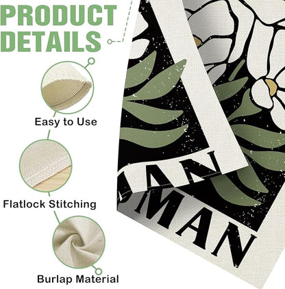 Dyrenson Inspirational Flower 28 x 40 House Flag Double Sided, Motivational Be A Nice Human Floral Garden Yard Decoration, Spring Summer Burlap Outdoor Decor Decorative Large Flag