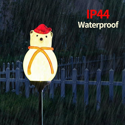 Solar Powered Garden Stake Lights Outdoor, Cute Animal Outdoor Figurine Lights Ornament Statue Decor for Pathway, Patio, Polar Bear