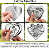 CHONOVO Stainless Steel Reflective Device, Round Bird Devices Set Highly Reflective 3D Wind Spinners Outdoor Garden Decor for Outside Window Roof Yard Orchards 12 Discs 4 Pcs