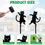 GLOBLELAND 2 Pcs Dancing Cat Garden Stakes for Yard Decor Black Cat Silhouette Metal Stakes Funny Animals Statues Lawn Yard Signs for Cat Lovers Outdoor Party Patio Landscape Decor