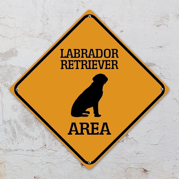 Labrador Retriever Crossing Xing Sign Beware of Dog Metal Sign Labrador Retriever Warning Sign Crossing Zone Sign for Farm Yard Front Door Indoor Outdoor Street Sign 10x10in